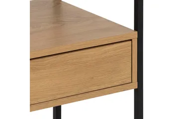 Sakila Natbord 35 cm i Glas med Egetræsudseende, Opbevaring med Skuffe - Natur - Møbler - Borde - Aflastningsbord - Sengebord