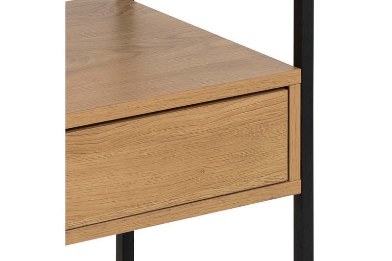Sakila Natbord 35 cm i Glas med Egetræsudseende, Opbevaring med Skuffe - Natur - Møbler - Borde - Aflastningsbord - Sengebord
