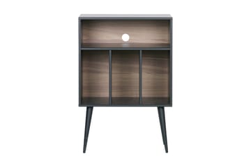 Seamas Sengebord 60 cm med Opbevaring Hylder - Valnød/Sort - Møbler - Borde - Aflastningsbord - Sengebord