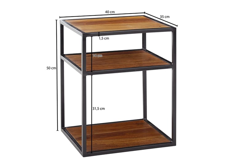 Seddik Sengebord 35 cm Rektangulær - Brun - Møbler - Borde - Aflastningsbord - Sengebord