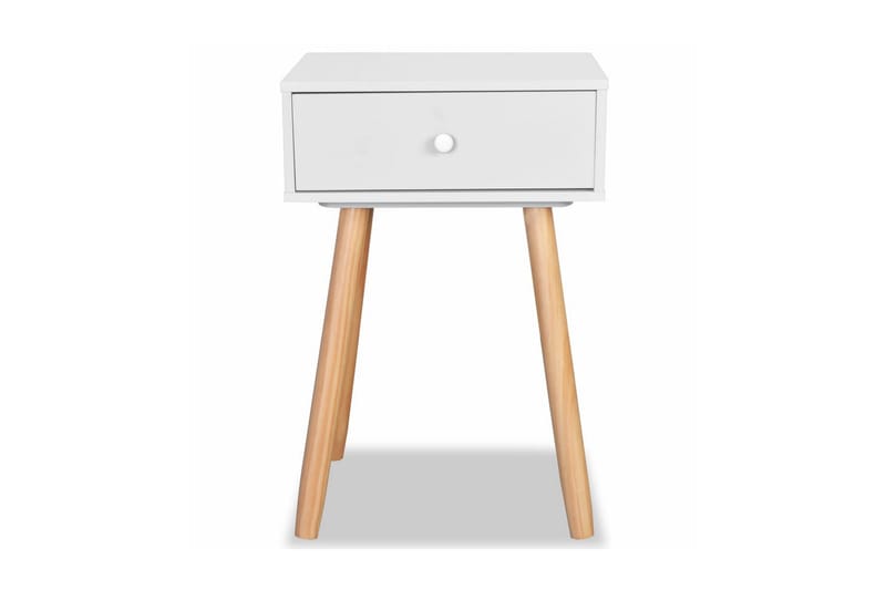 Sengebord 2 Stk. Massivt Fyretræ 40 X 30 X 61 Cm Hvid - Hvid - Møbler - Borde - Aflastningsbord - Sengebord