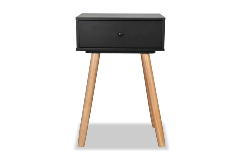 Sengebord 2 Stk. Massivt Fyrretræ 40 X 30 X 61 Cm Sort - Sort - Møbler - Borde - Aflastningsbord - Sengebord