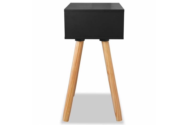 Sengebord 2 Stk. Massivt Fyrretræ 40 X 30 X 61 Cm Sort - Sort - Møbler - Borde - Aflastningsbord - Sengebord