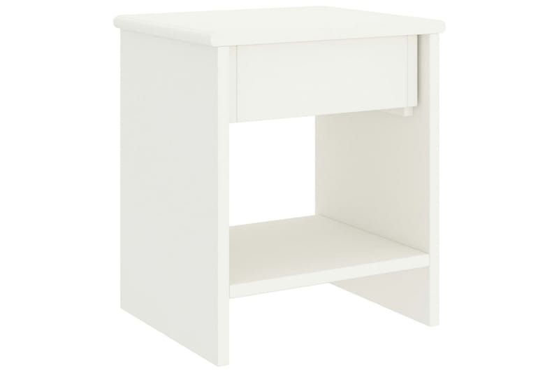 sengebord 35x30x40 cm massivt fyrretræ hvid - Hvid - Sengebord