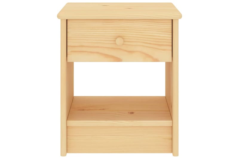 sengebord 35x30x40 cm massivt fyrretræ lys træfarve - Brun - Møbler - Borde - Aflastningsbord - Sengebord