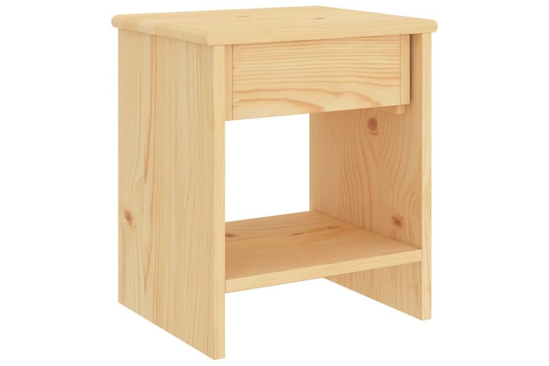 sengebord 35x30x40 cm massivt fyrretræ lys træfarve - Brun - Møbler - Borde - Aflastningsbord - Sengebord