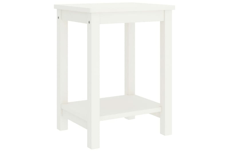 sengebord 35x30x47 cm massivt fyrretræ hvid - Hvid - Møbler - Borde - Aflastningsbord - Sengebord