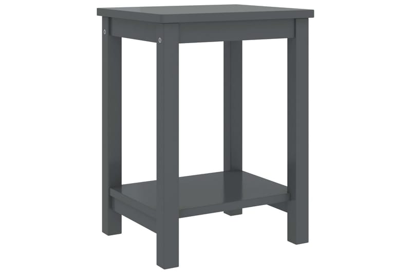 sengebord 35x30x47 cm massivt fyrretræ mørkegrå - Grå - Møbler - Borde - Aflastningsbord - Sengebord