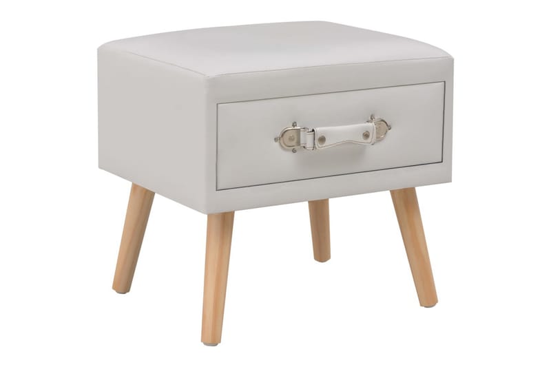 Sengebord 40 X 35 X 40 Cm Kunstlæder Hvid - Hvid - Møbler - Borde - Aflastningsbord - Sengebord