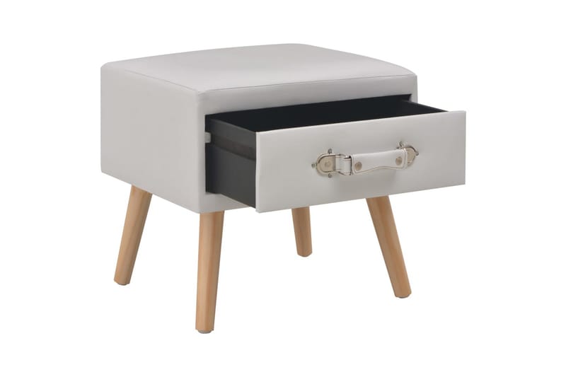 Sengebord 40 X 35 X 40 Cm Kunstlæder Hvid - Hvid - Møbler - Borde - Aflastningsbord - Sengebord