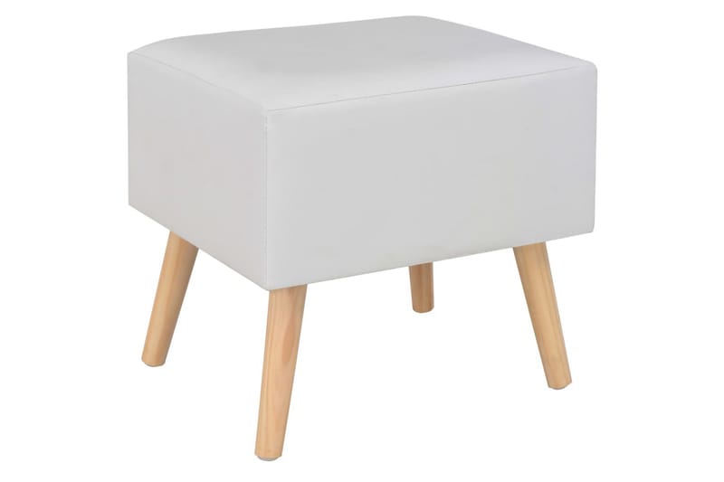 Sengebord 40 X 35 X 40 Cm Kunstlæder Hvid - Hvid - Møbler - Borde - Aflastningsbord - Sengebord