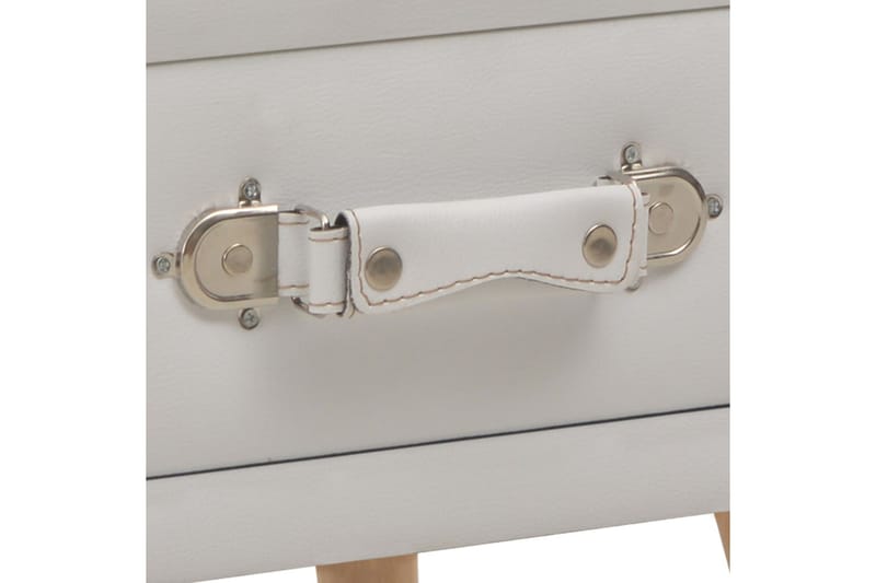 Sengebord 40 X 35 X 40 Cm Kunstlæder Hvid - Hvid - Møbler - Borde - Aflastningsbord - Sengebord