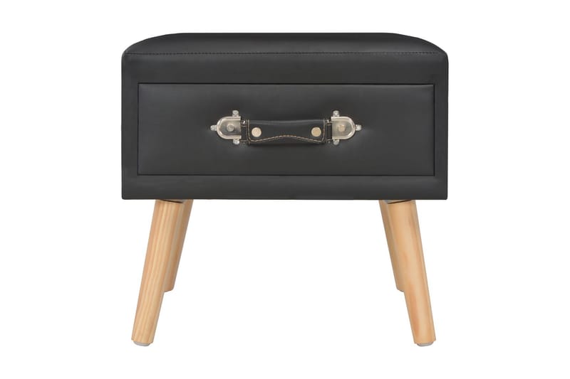 Sengebord 40 X 35 X 40 Cm Kunstlæder Sort - Sort - Møbler - Borde - Aflastningsbord - Sengebord