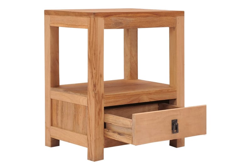 Sengebord 40x30x50 cm Massivt Teaktræ - Brun - Møbler - Borde - Aflastningsbord - Sengebord