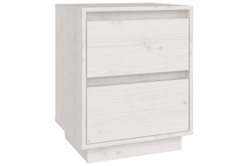 sengebord 40x35x50 cm massivt fyrretræ hvid - Hvid - Møbler - Borde - Aflastningsbord - Sengebord