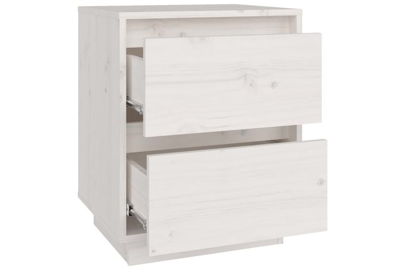 sengebord 40x35x50 cm massivt fyrretræ hvid - Hvid - Møbler - Borde - Aflastningsbord - Sengebord