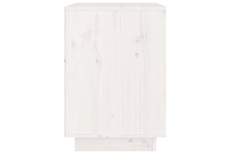 sengebord 40x35x50 cm massivt fyrretræ hvid - Hvid - Sengebord
