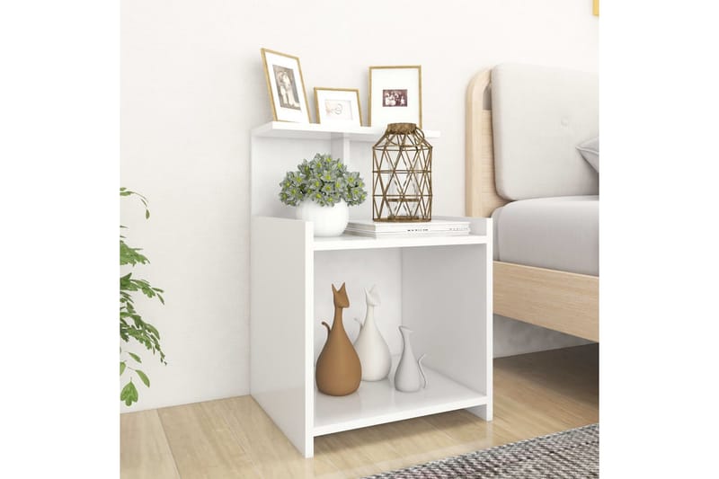 sengebord 40x35x60 cm spånplade hvid - Hvid - Møbler - Borde - Aflastningsbord - Sengebord
