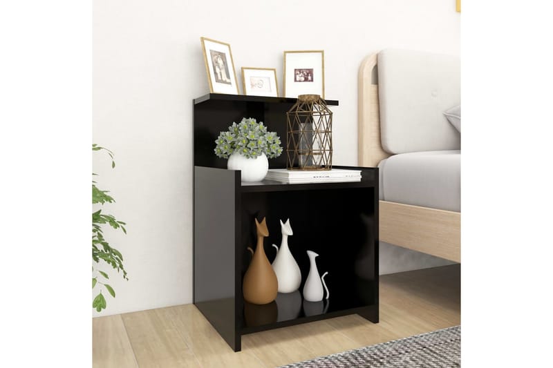 sengebord 40x35x60 cm spånplade sort - Sort - Møbler - Borde - Aflastningsbord - Sengebord