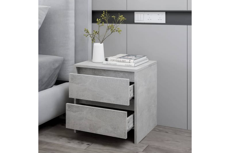 sengebord 45x34,5x44,5 cm spånplade betongrå - Grå - Møbler - Borde - Aflastningsbord - Sengebord