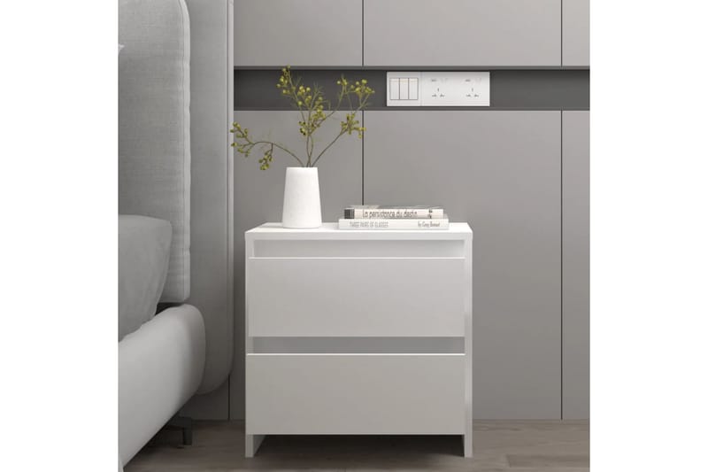 sengebord 45x34,5x44,5 cm spånplade hvid - Hvid - Møbler - Borde - Aflastningsbord - Sengebord