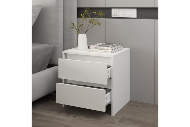 sengebord 45x34,5x44,5 cm spånplade hvid - Hvid - Møbler - Borde - Aflastningsbord - Sengebord