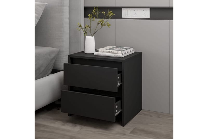 sengebord 45x34,5x44,5 cm spånplade sort - Sort - Møbler - Borde - Aflastningsbord - Sengebord
