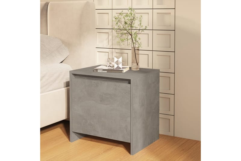 sengebord 45x34x44,5 cm spånplade betongrå - Grå - Møbler - Borde - Aflastningsbord - Sengebord