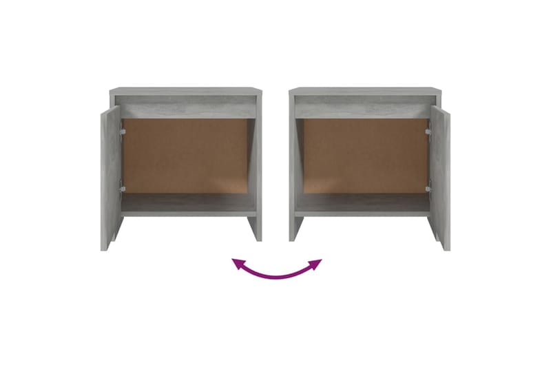 sengebord 45x34x44,5 cm spånplade betongrå - Grå - Møbler - Borde - Aflastningsbord - Sengebord