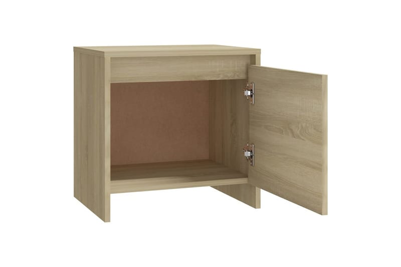 sengebord 45x34x44,5 cm spånplade sonoma-egetræsfarve - Beige - Møbler - Borde - Aflastningsbord - Sengebord