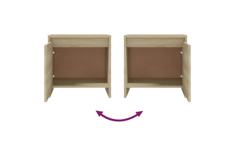 sengebord 45x34x44,5 cm spånplade sonoma-egetræsfarve - Beige - Møbler - Borde - Aflastningsbord - Sengebord
