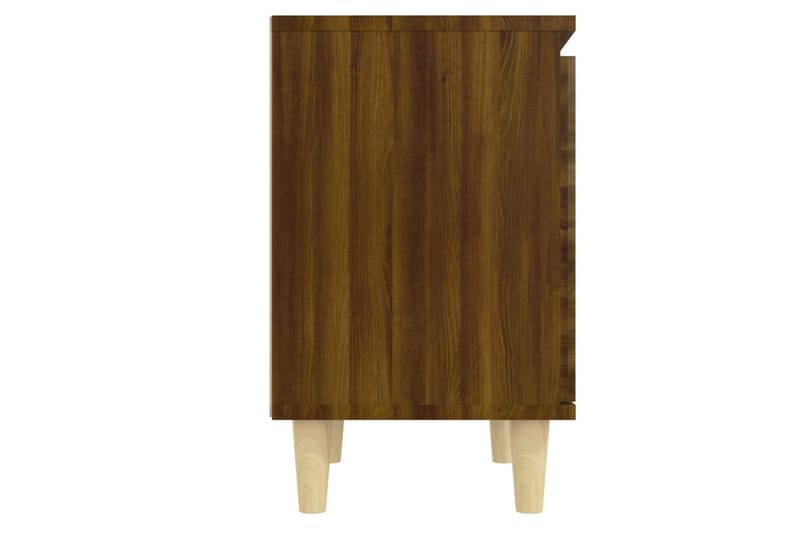 sengebord m. massive træben 40x30x50 cm brun egetræsfarve - Brun - Sengebord