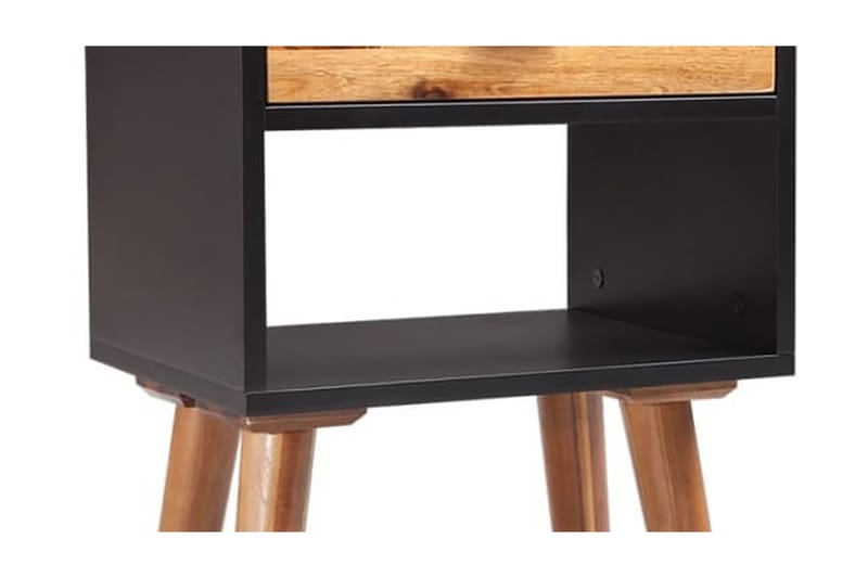 Sengebord Massivt Akacietræ 2 Stk. 40 X 30 X 58 Cm - Sort - Møbler - Borde - Aflastningsbord - Sengebord