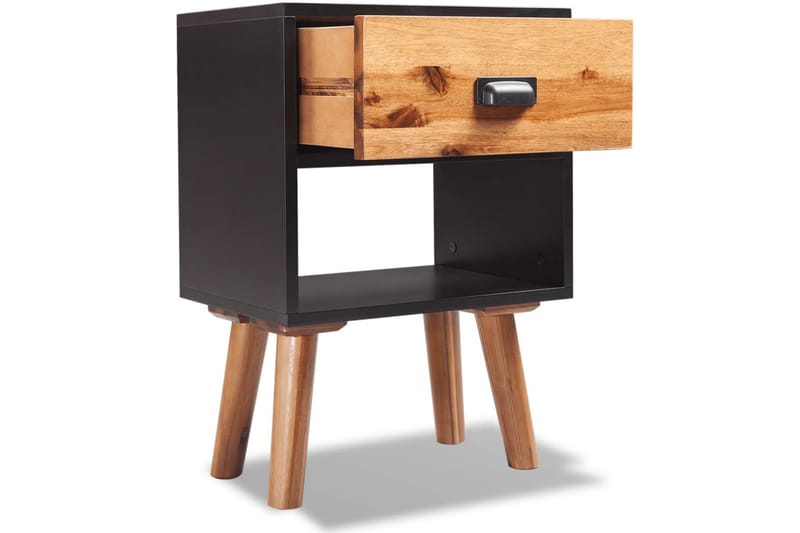 Sengebord Massivt Akacietræ 2 Stk. 40 X 30 X 58 Cm - Sort - Møbler - Borde - Aflastningsbord - Sengebord