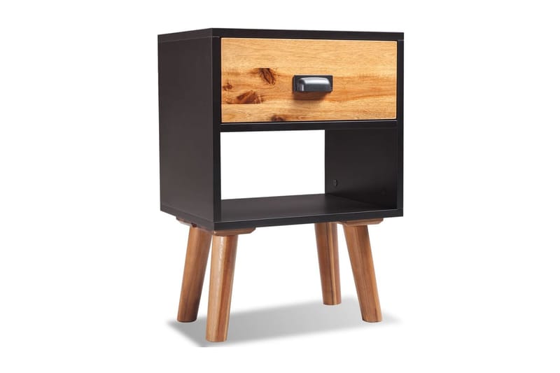Sengebord Massivt Akacietræ 40 X 30 X 58 Cm - Sort - Møbler - Borde - Aflastningsbord - Sengebord