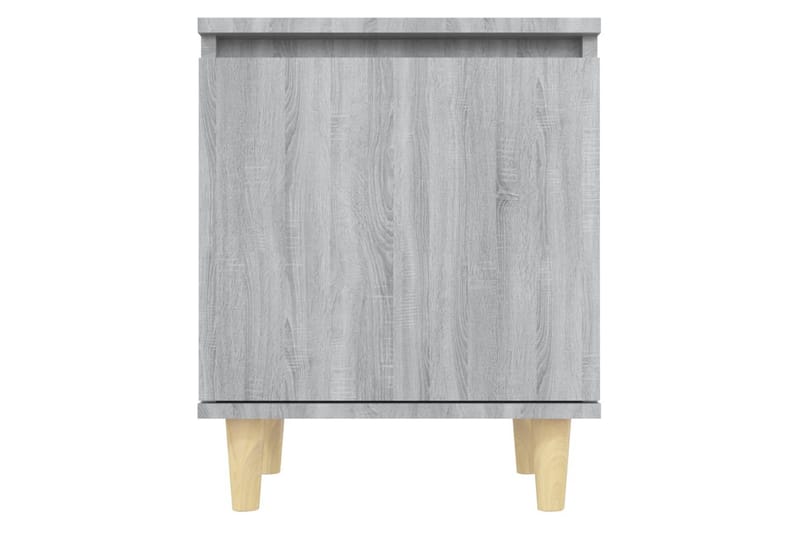 sengebord med massive træben 40x30x50 cm grå sonoma-eg - Grå - Sengebord