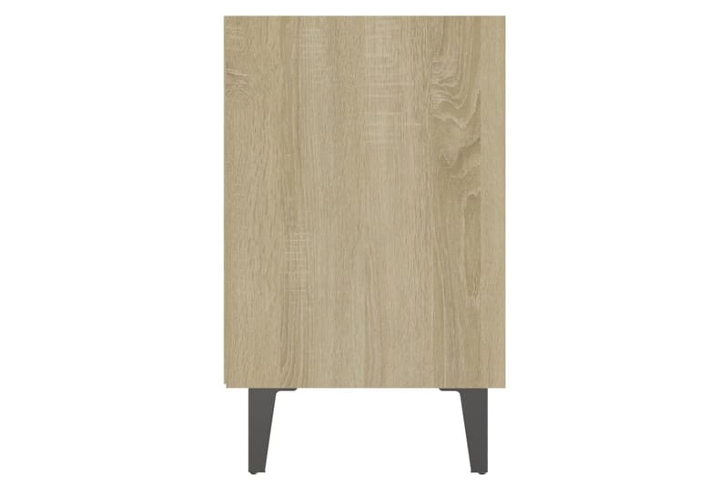 sengebord med metalben 2 stk. 40x30x50 cm sonoma-eg - Brun - Møbler - Borde - Aflastningsbord - Sengebord