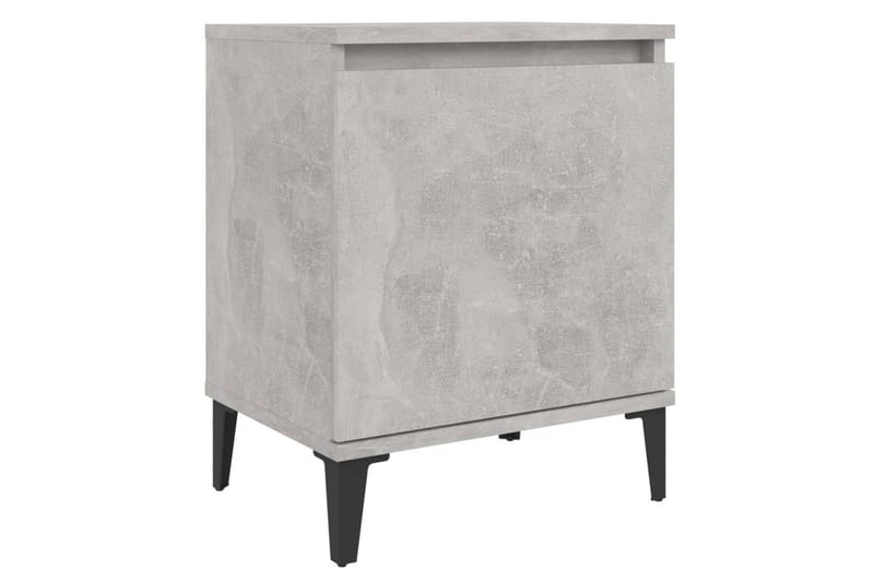 sengebord med metalben 40x30x50 cm betongrå - Grå - Møbler - Borde - Aflastningsbord - Sengebord