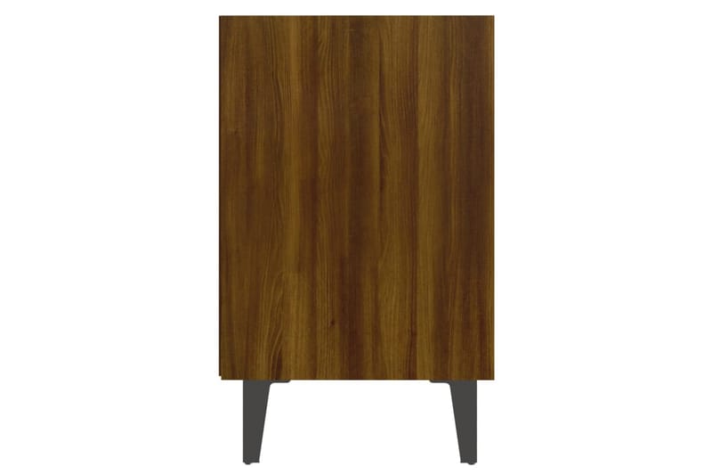 sengebord med metalben 40x30x50 cm brun egetræsfarve - Brun - Sengebord