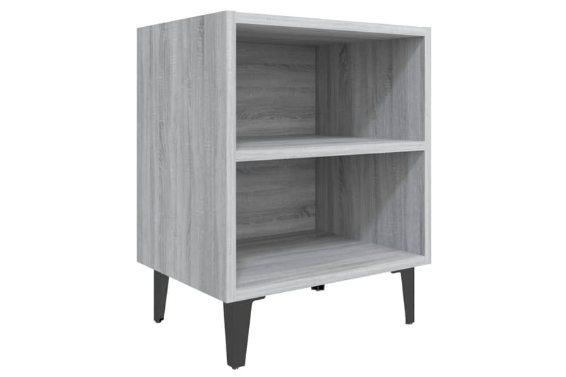 sengebord med metalben 40x30x50 cm grå sonoma-eg - Grå - Møbler - Borde - Aflastningsbord - Sengebord