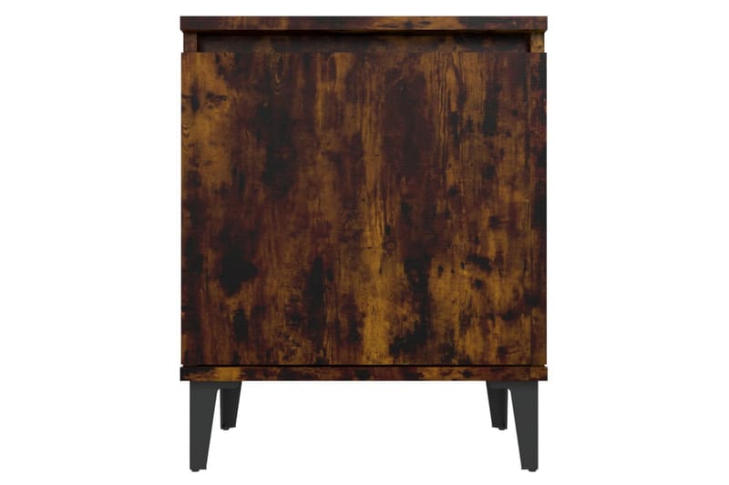 sengebord med metalben 40x30x50 cm røget egetræsfarve - Brun - Sengebord