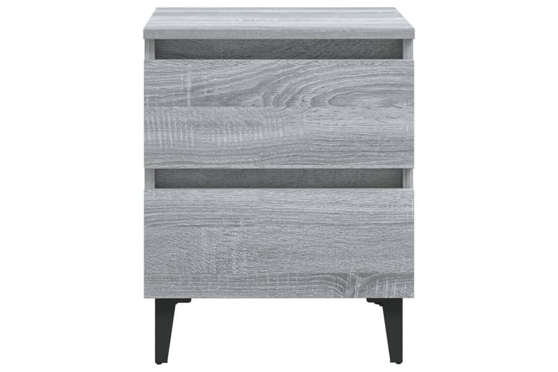 sengebord med metalben 40x35x50 cm grå sonoma-eg - Grå - Møbler - Borde - Aflastningsbord - Sengebord