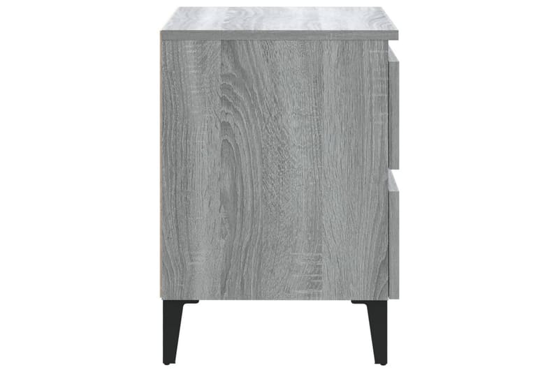 sengebord med metalben 40x35x50 cm grå sonoma-eg - Grå - Møbler - Borde - Aflastningsbord - Sengebord