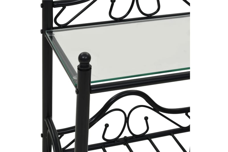 Sengebord Stål Og Hærdet Glas 45 X 30,5 X 60 Cm Sort - Sort - Møbler - Borde - Aflastningsbord - Sengebord