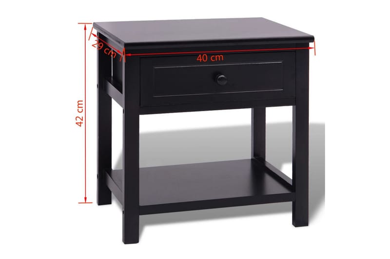 Sengebord Træ Sort - Sort - Møbler - Borde - Aflastningsbord - Sengebord