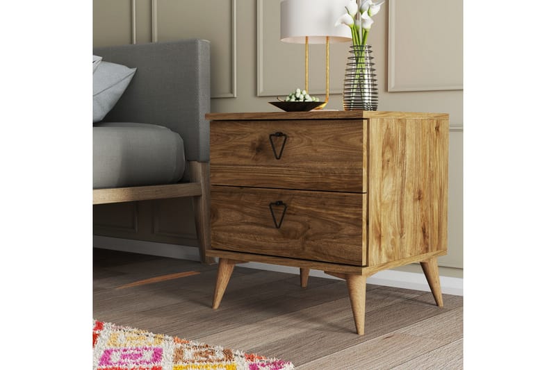 Sengeborde & natborde Heibert Sengebord 52 cm Valnöt - Møbler - Borde - Aflastningsbord - Sengebord