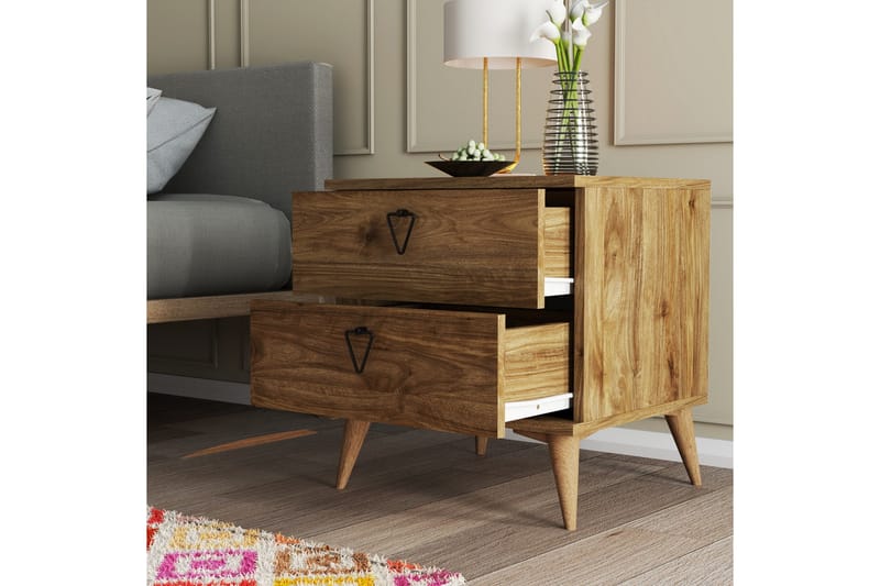 Sengeborde & natborde Heibert Sengebord 52 cm Valnöt - Møbler - Borde - Aflastningsbord - Sengebord