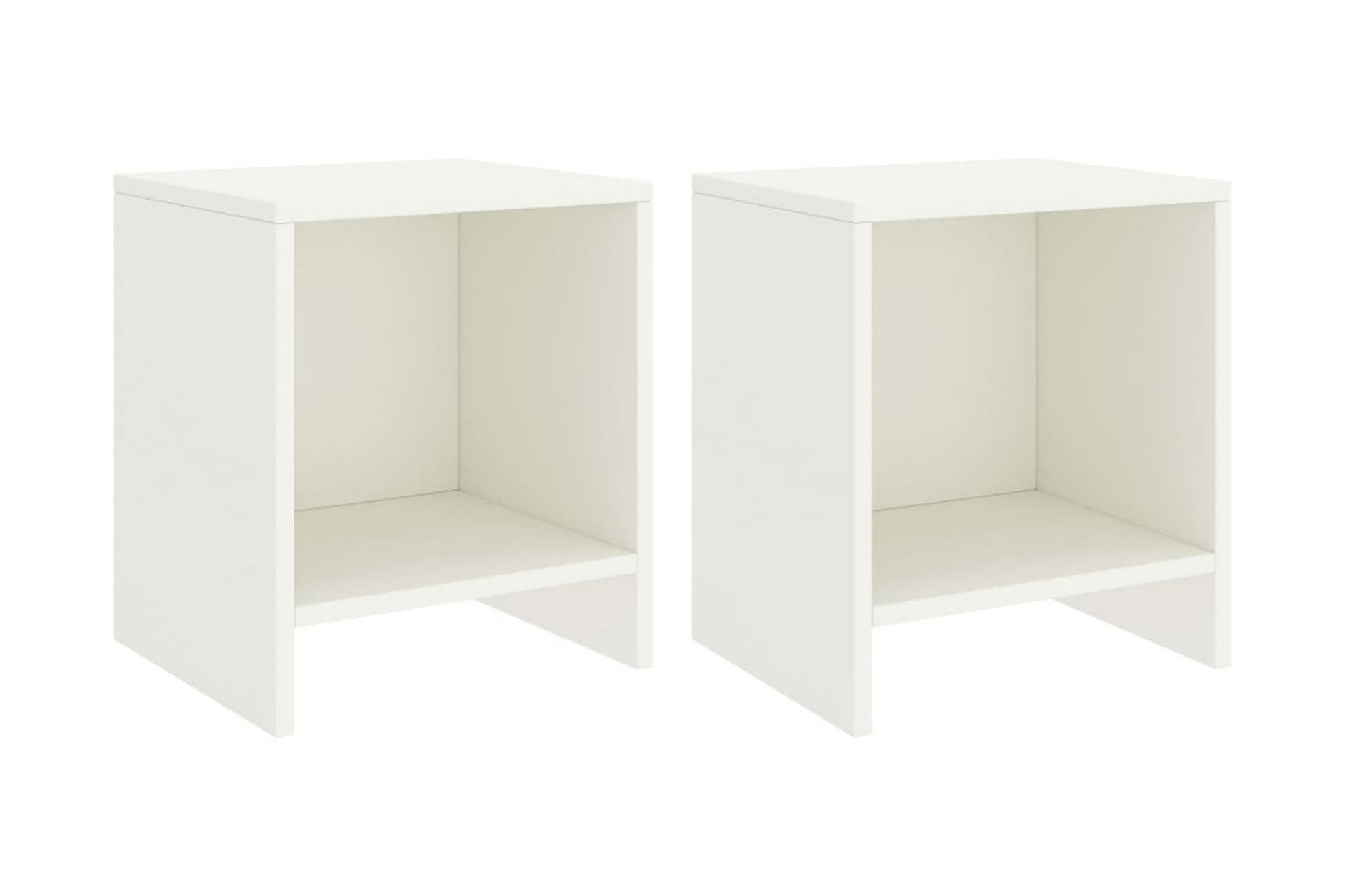 sengeborde 2 stk. 35x30x40 cm massivt fyrretræ hvid - Hvid - Møbler - Borde - Aflastningsbord - Sengebord