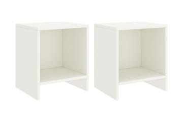 sengeborde 2 stk. 35x30x40 cm massivt fyrretræ hvid - Hvid - Møbler - Borde - Aflastningsbord - Sengebord