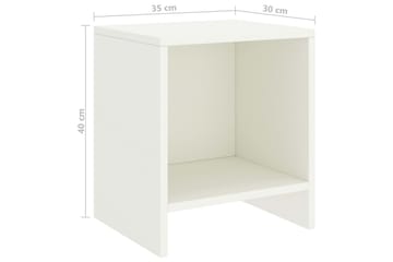sengeborde 2 stk. 35x30x40 cm massivt fyrretræ hvid - Hvid - Møbler - Borde - Aflastningsbord - Sengebord